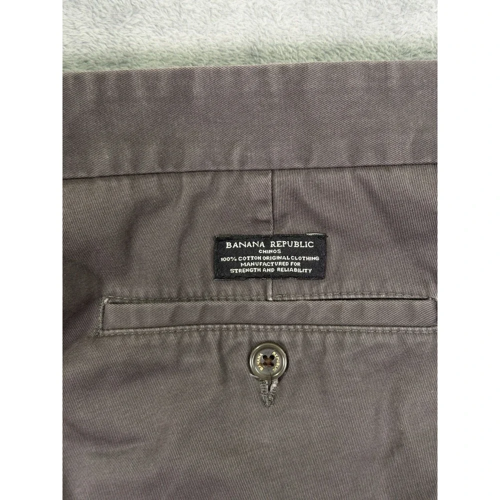 Banana Republic Chino Pants Mens 33x30 Gray‎ Emerson Straight Leg Flat Front